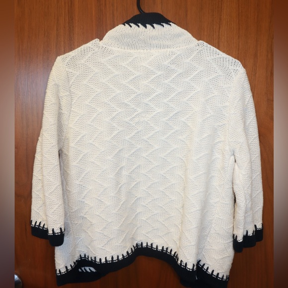 Cabi Socialite Cream Open Cardigan Thick Cotton Textured Knit SIZE MEDIUM - Picture 6 of 6